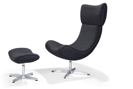 BoConcept Imola Replica Eames Lounge Chair Dark Grey Color With Ottoman